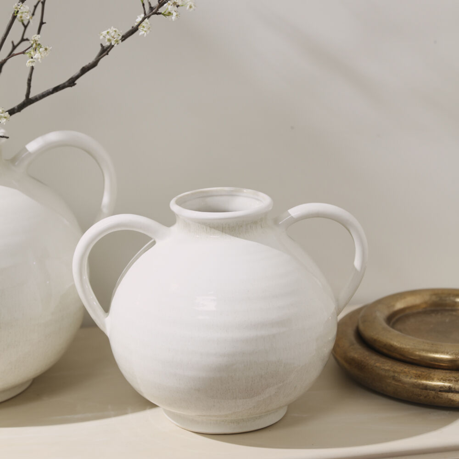 Solis Loop Handle Ceramic Vase