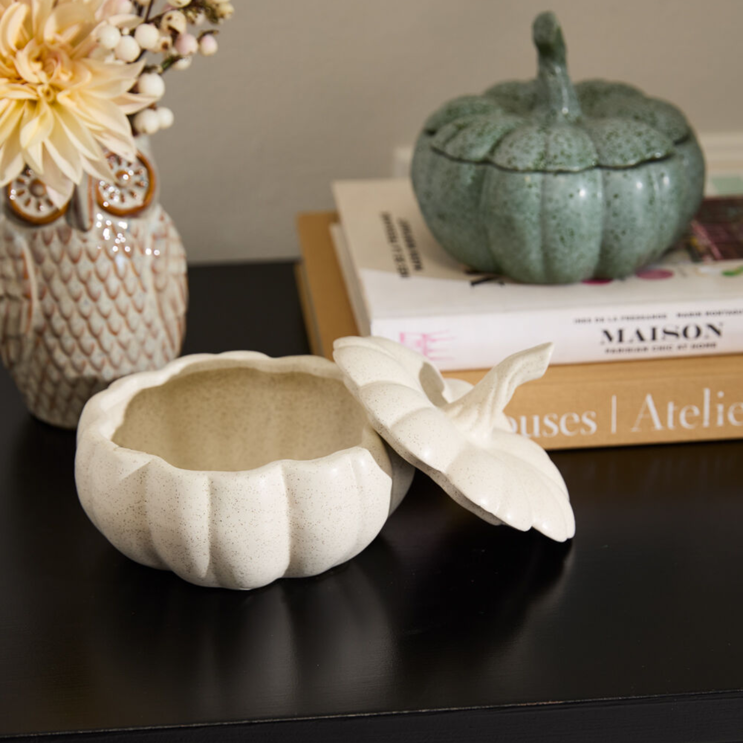 Harvest White Ceramic Wild Pumpkin