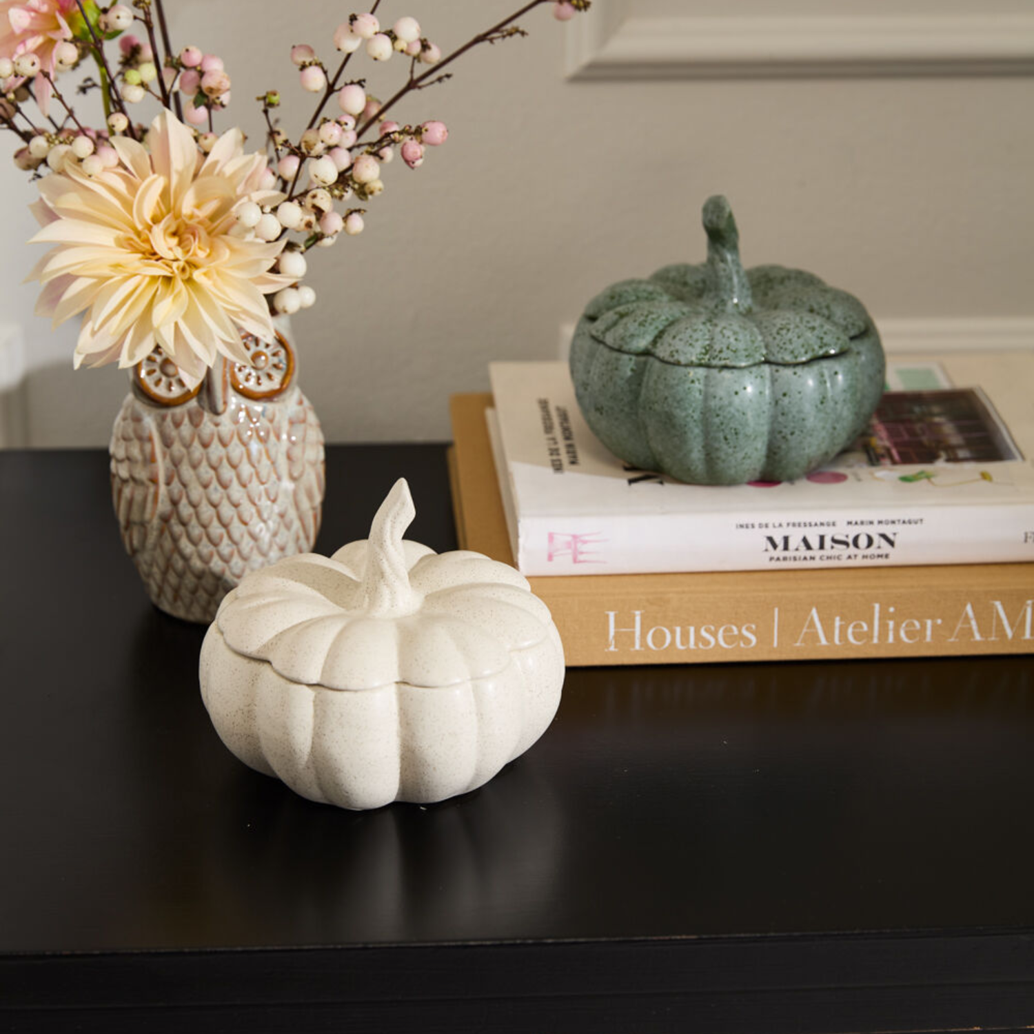 Harvest White Ceramic Wild Pumpkin