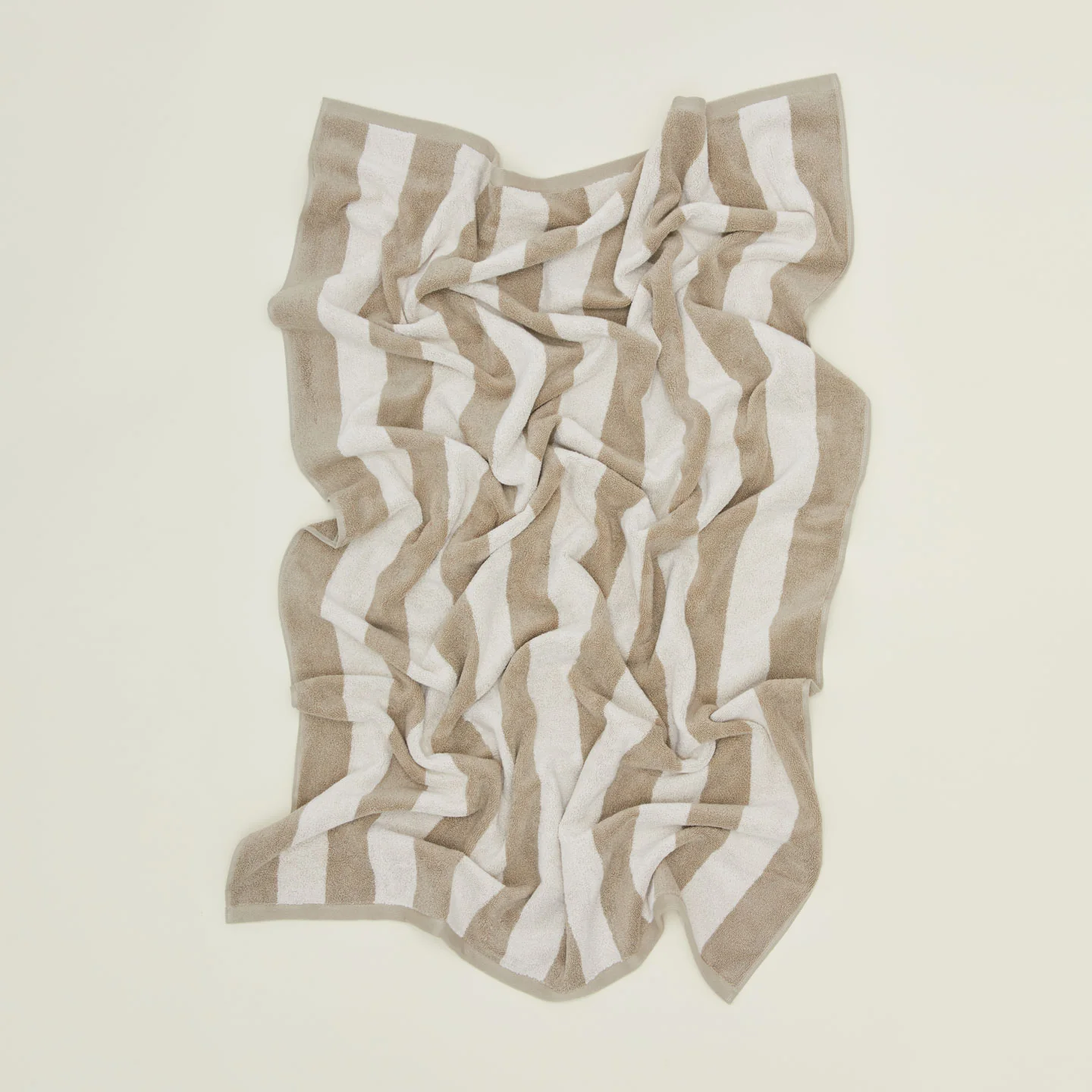 Sorrento Striped Terry Towels - Ivory/Flax