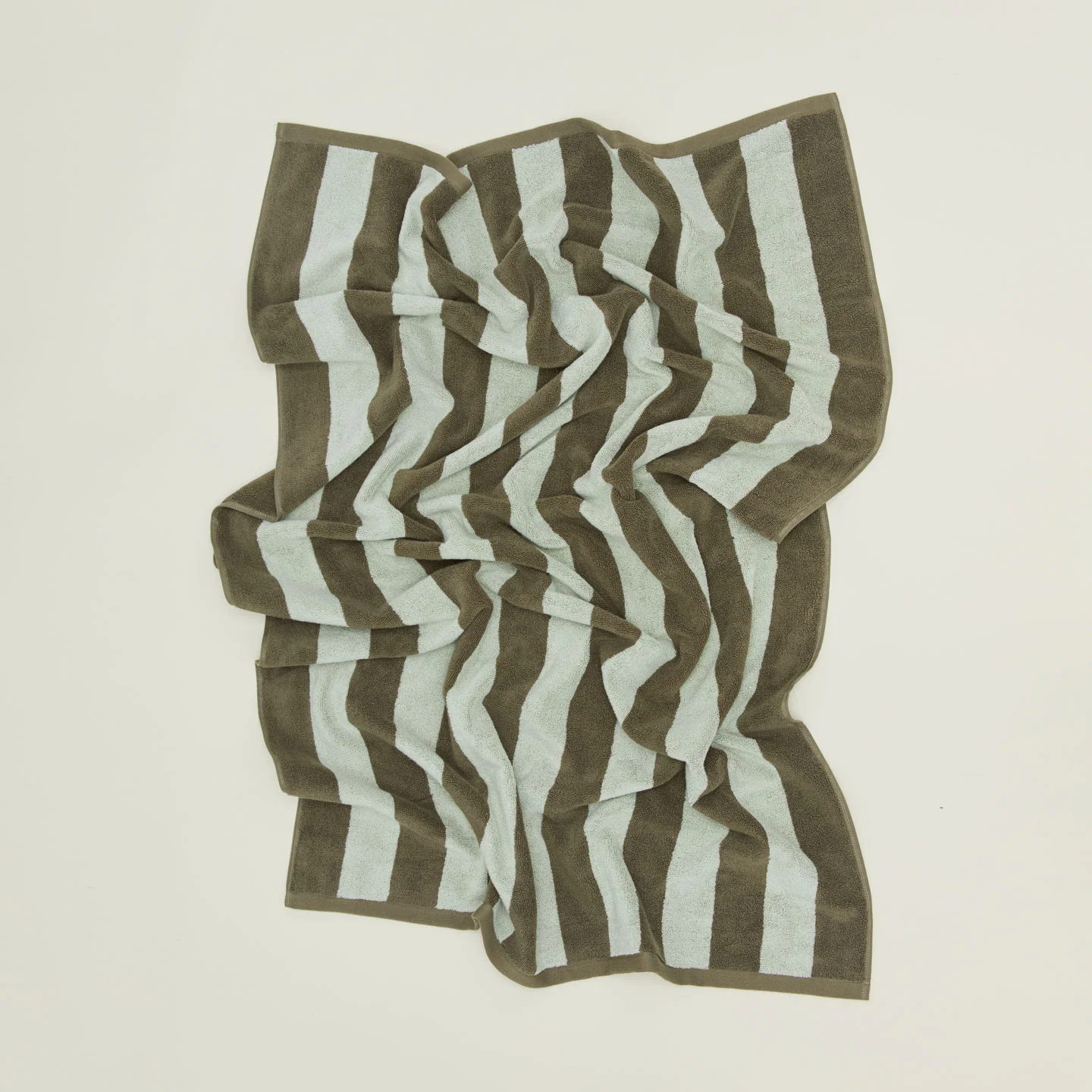 Sorrento Striped Terry Towels - Olive/Sage