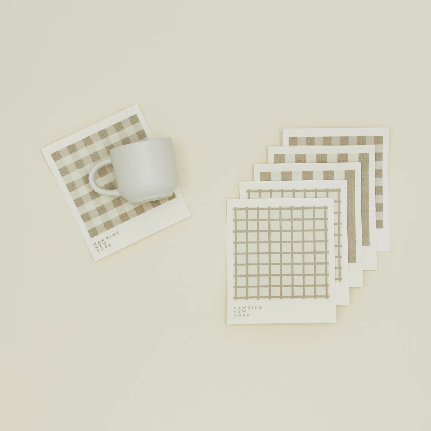 Sorrento Swedish Dish Cloth (Set of 6) - Ivory/Flax