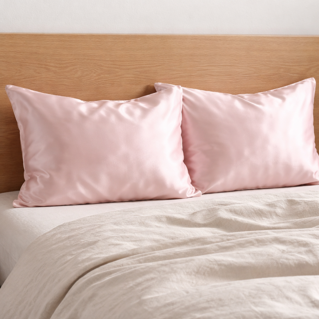 Pink Organic Silk Pillow Sham