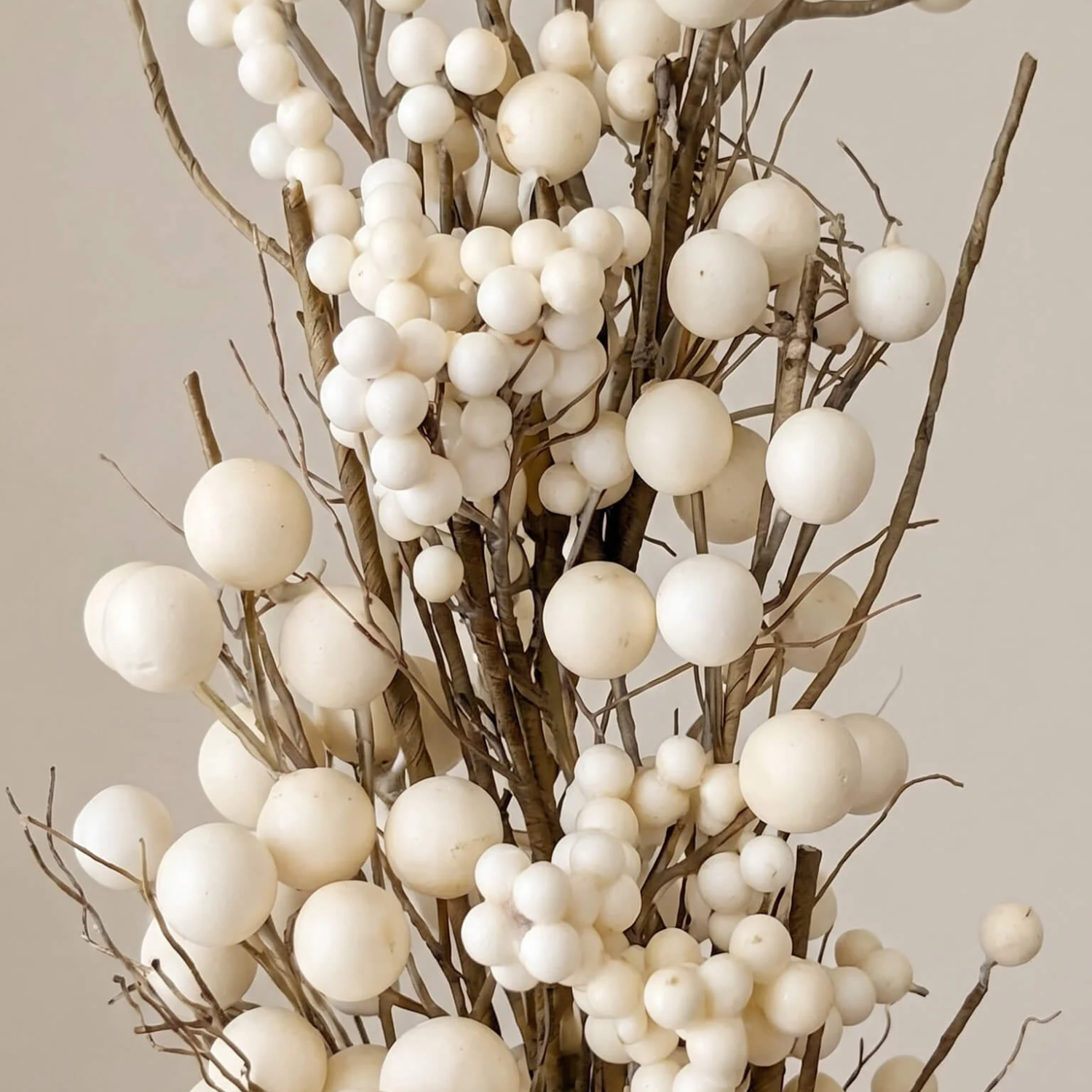 Artificial 34" Cream Winterberry Stem