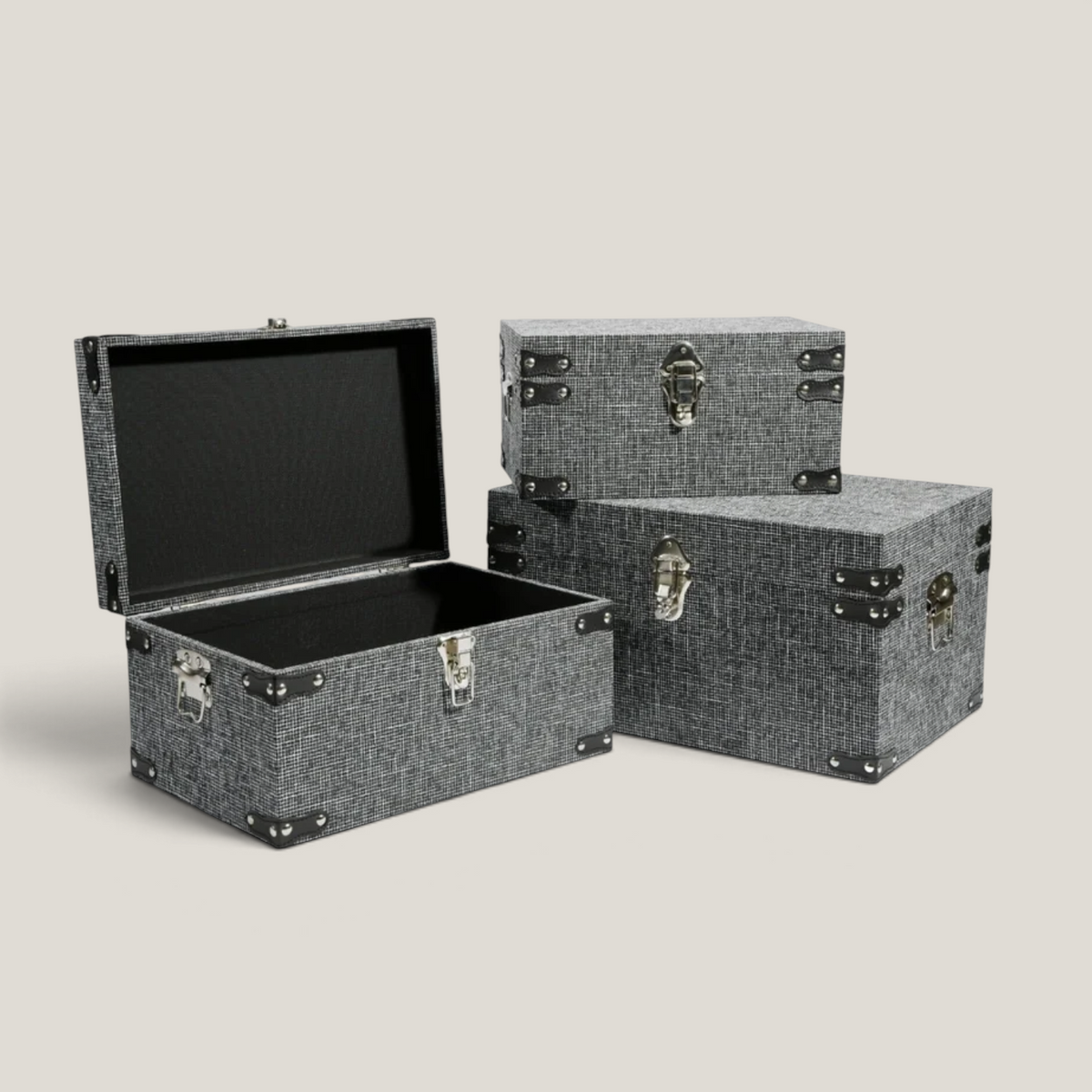 Trunk Storage Boxes - Black (Set of 3)
