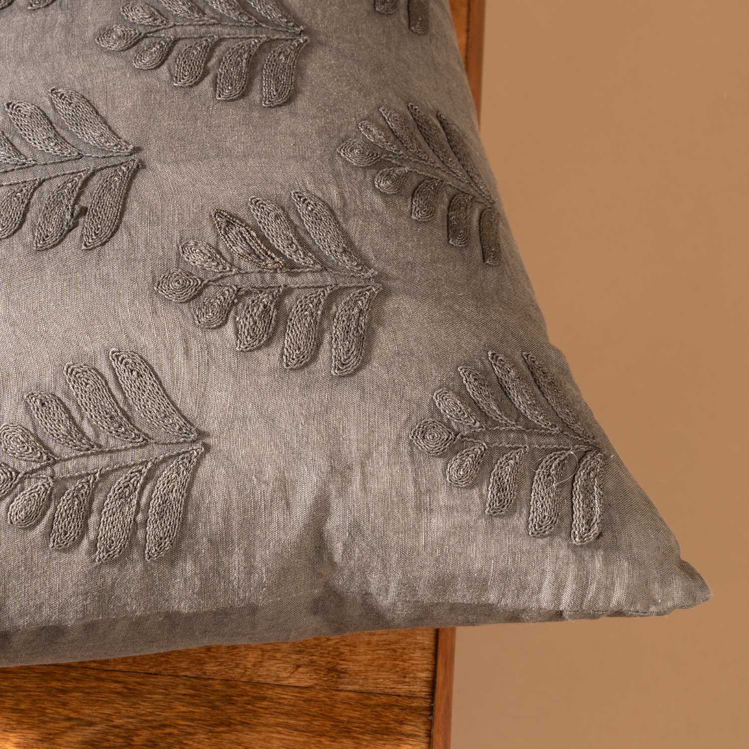 Grove Linen Kidney Pillow - Charcoal