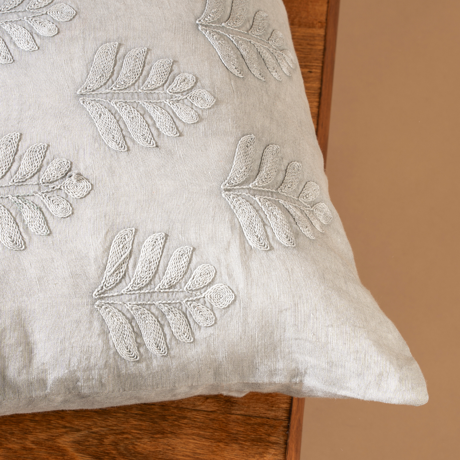 Grove Linen Kidney Pillow - Fog