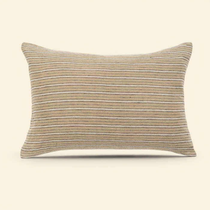 Caramel Striped Kidney Toss Pillow