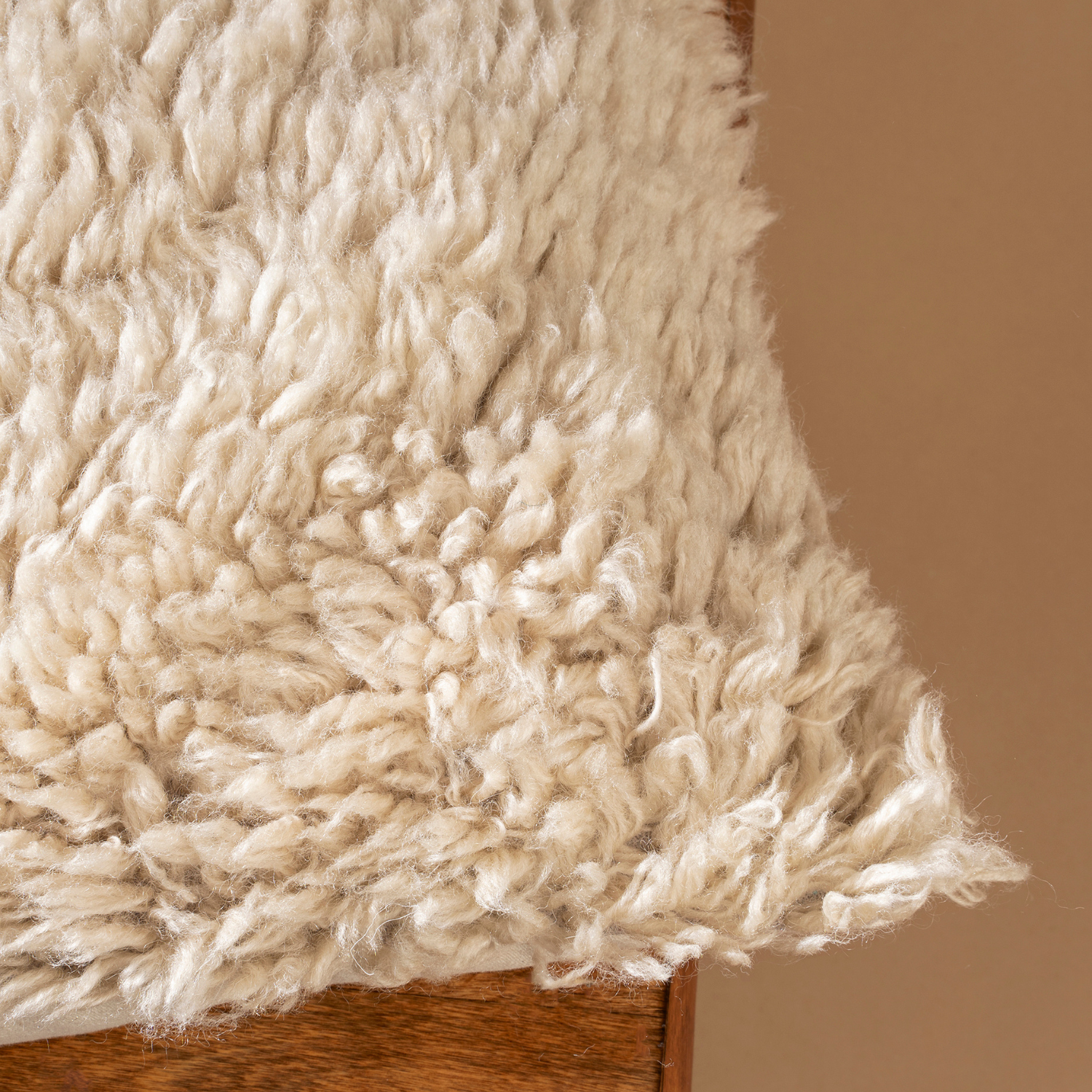Long Natural Wool Toss Pillow