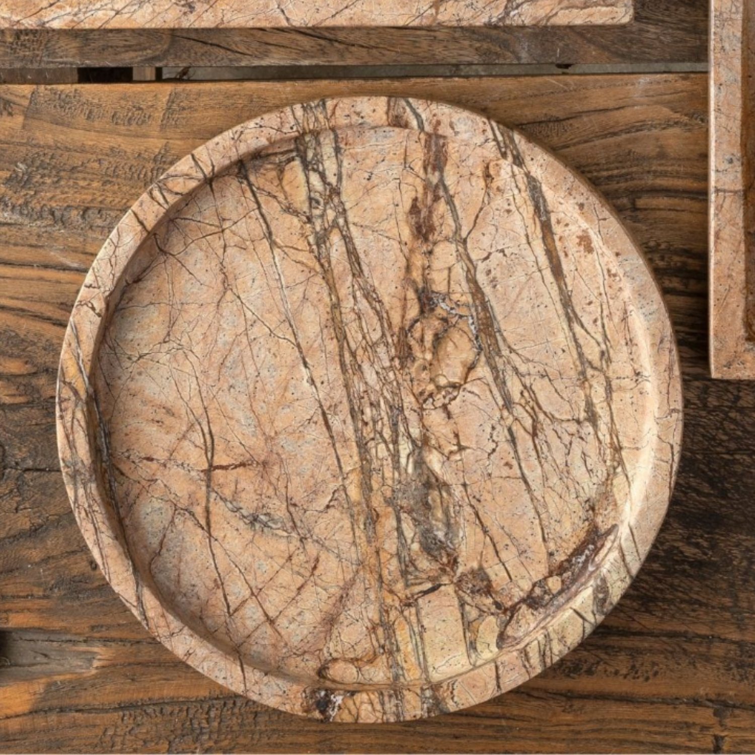 Marble Aged Brown Tray