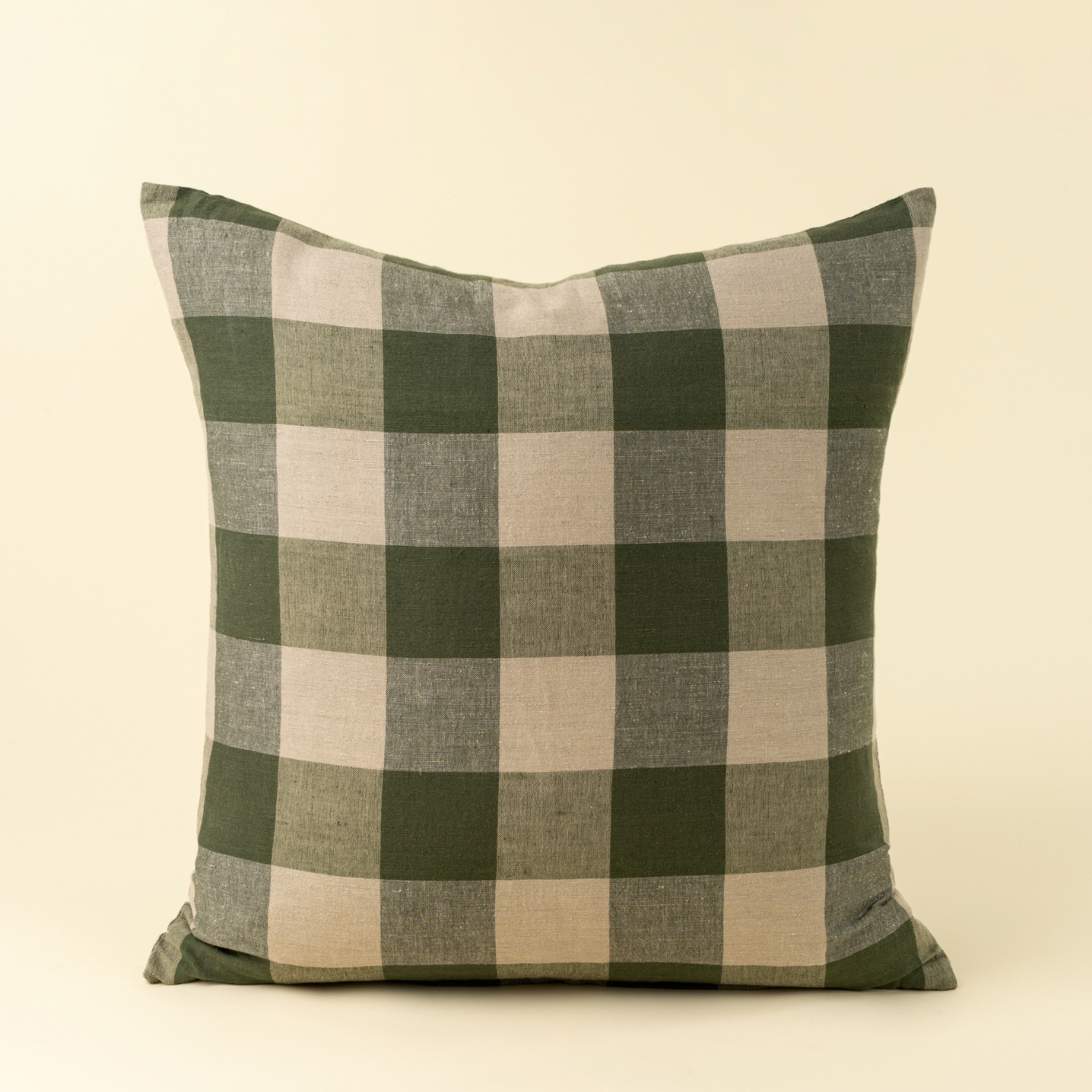 Green Gingham Toss Pillow