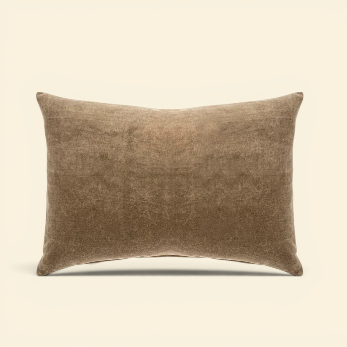 Velvet Carob Kidney Toss Pillow