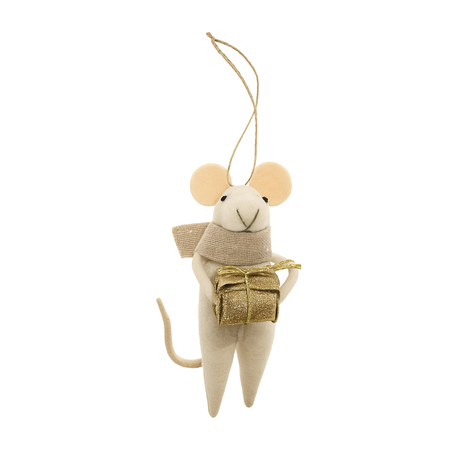 Golden Gift Mouse Ornament