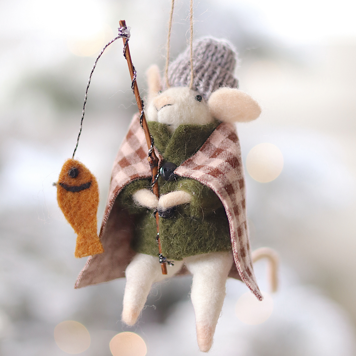 Ice Fishing Ivan Mouse Ornament