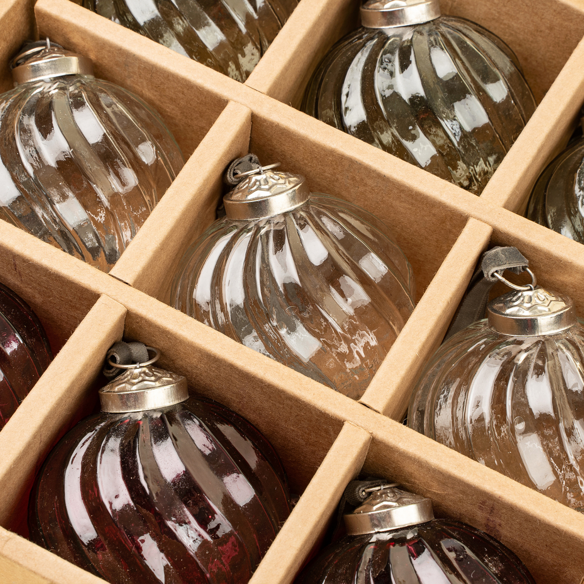Berry Bauble Glass Ornaments Set of 9