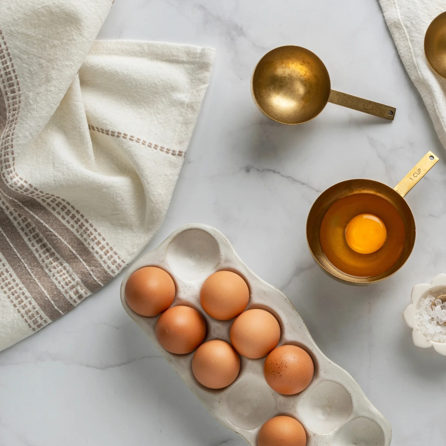 Cotton Taupe Stripe Tea Towels - Set of 2