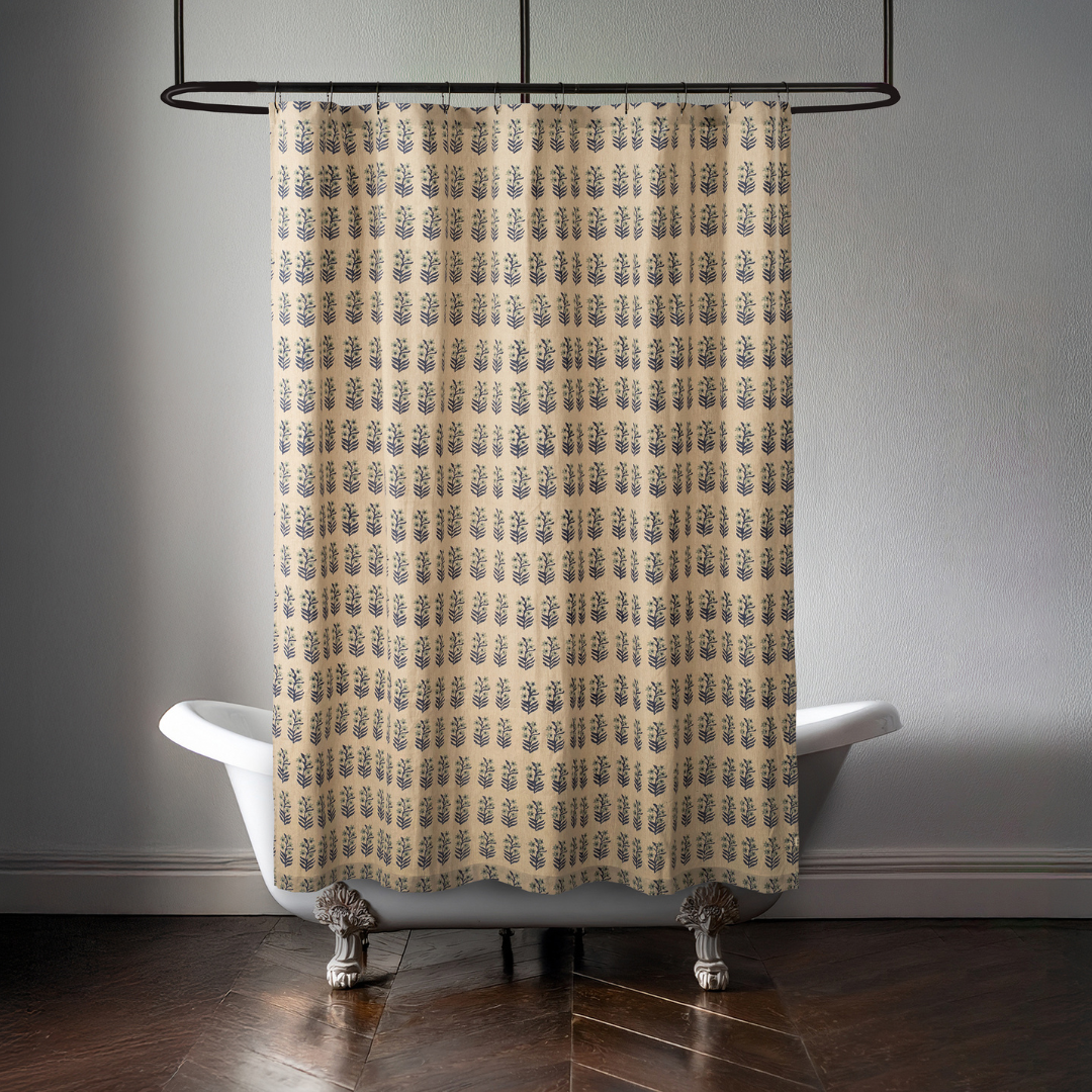 Linen Shower Curtain - Rhythm