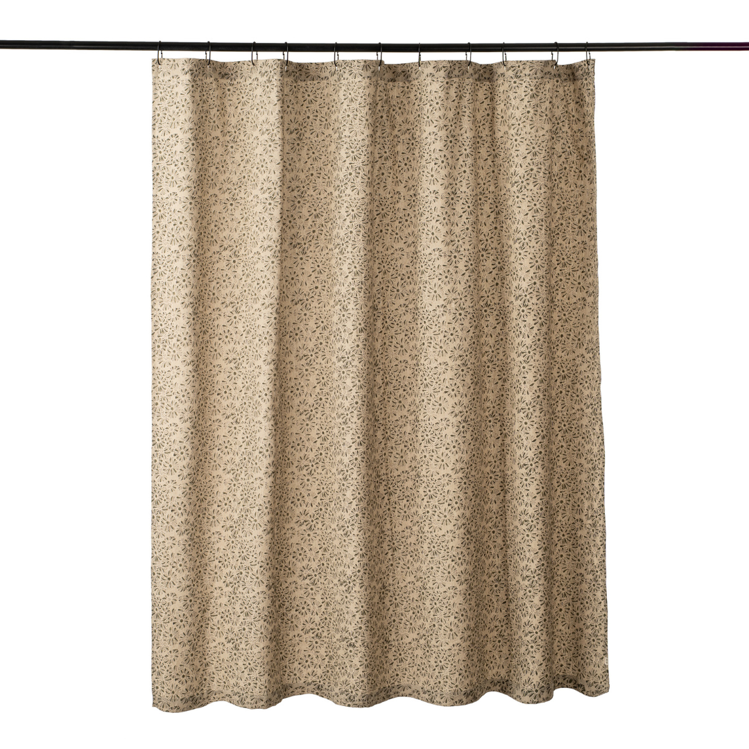 Linen Shower Curtain - Floral Burst