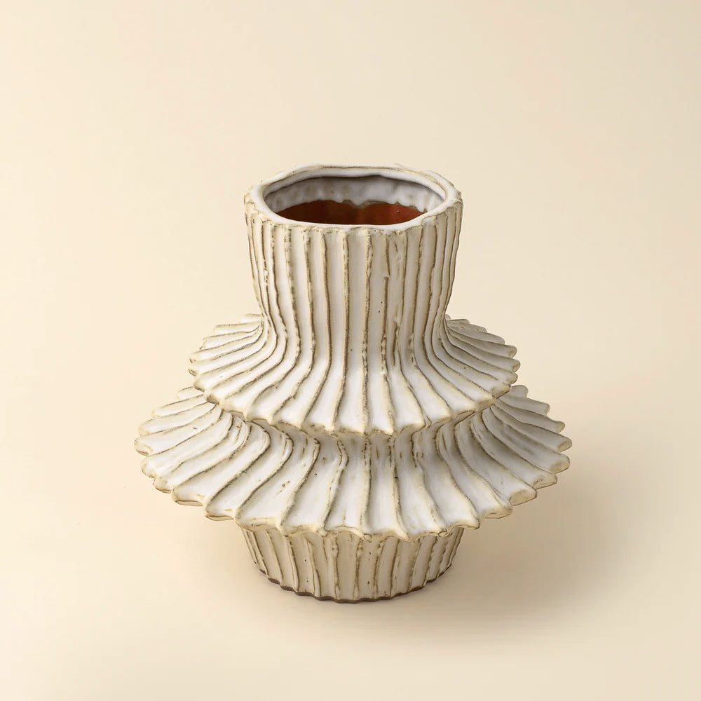 Flare Stoneware Wide Vase