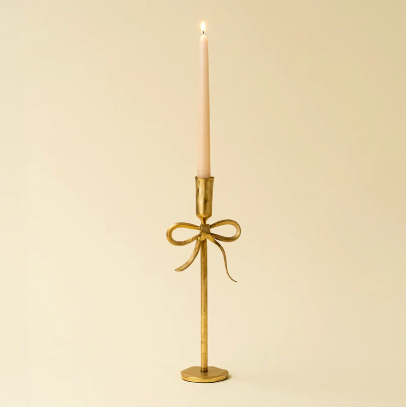 Gold Belle Bow Candlestick