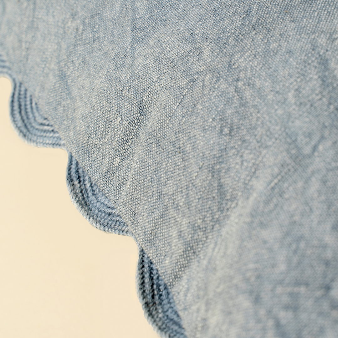 Distressed Scallop Toss Pillow - Slate Blue