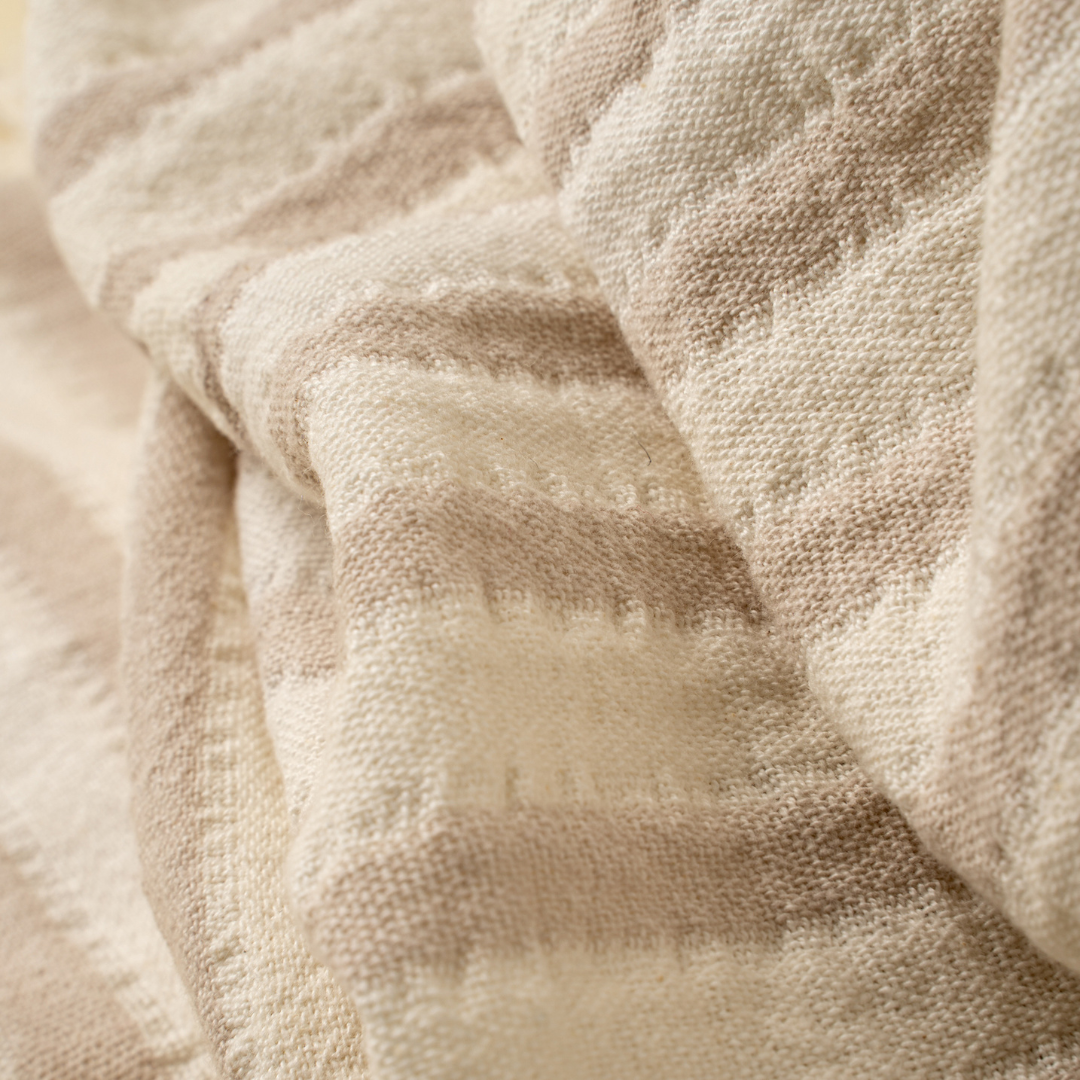 Marine Striped Fringe Throw - Stone