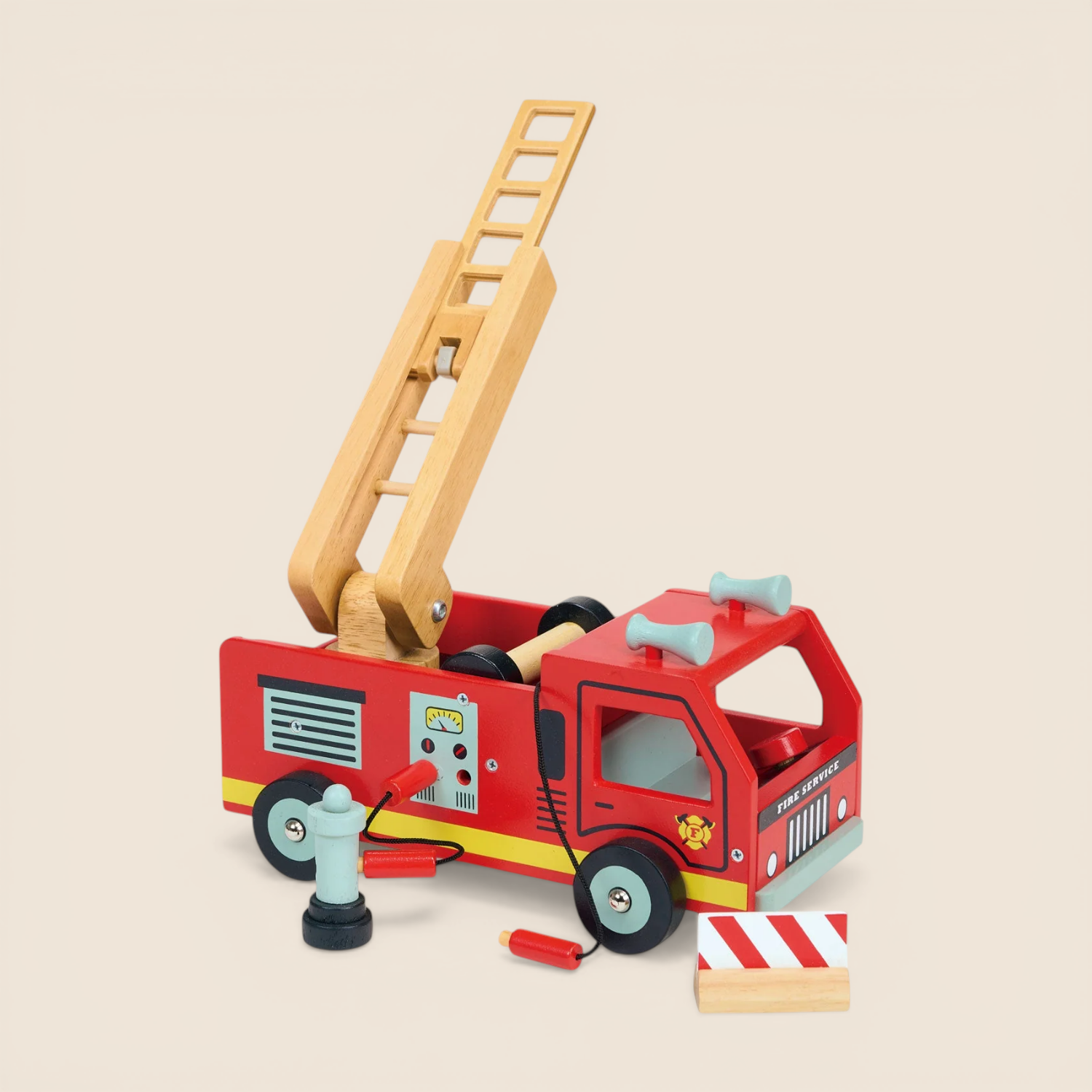 Kids Wood Rescue Red Fire Truck