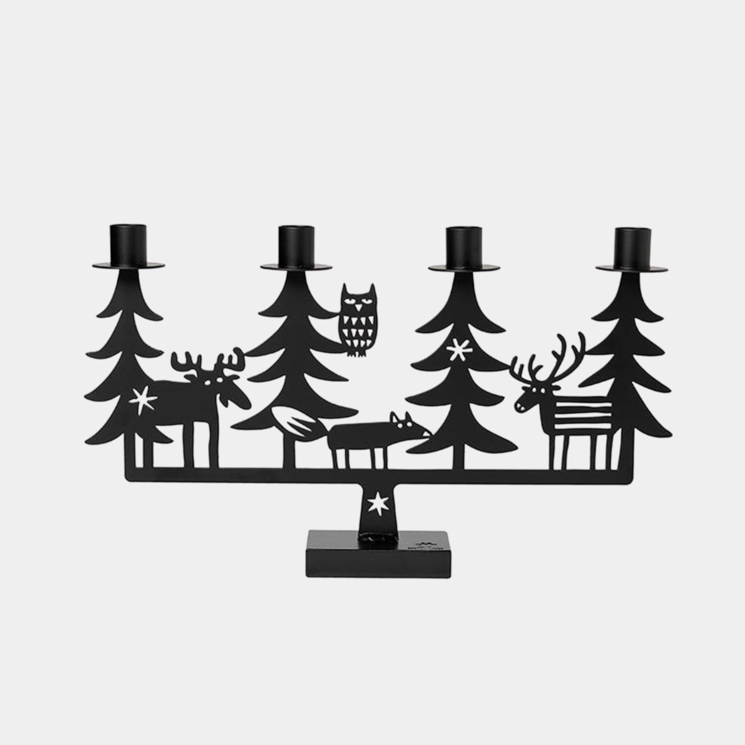 Festive Furries Black Candle Holder
