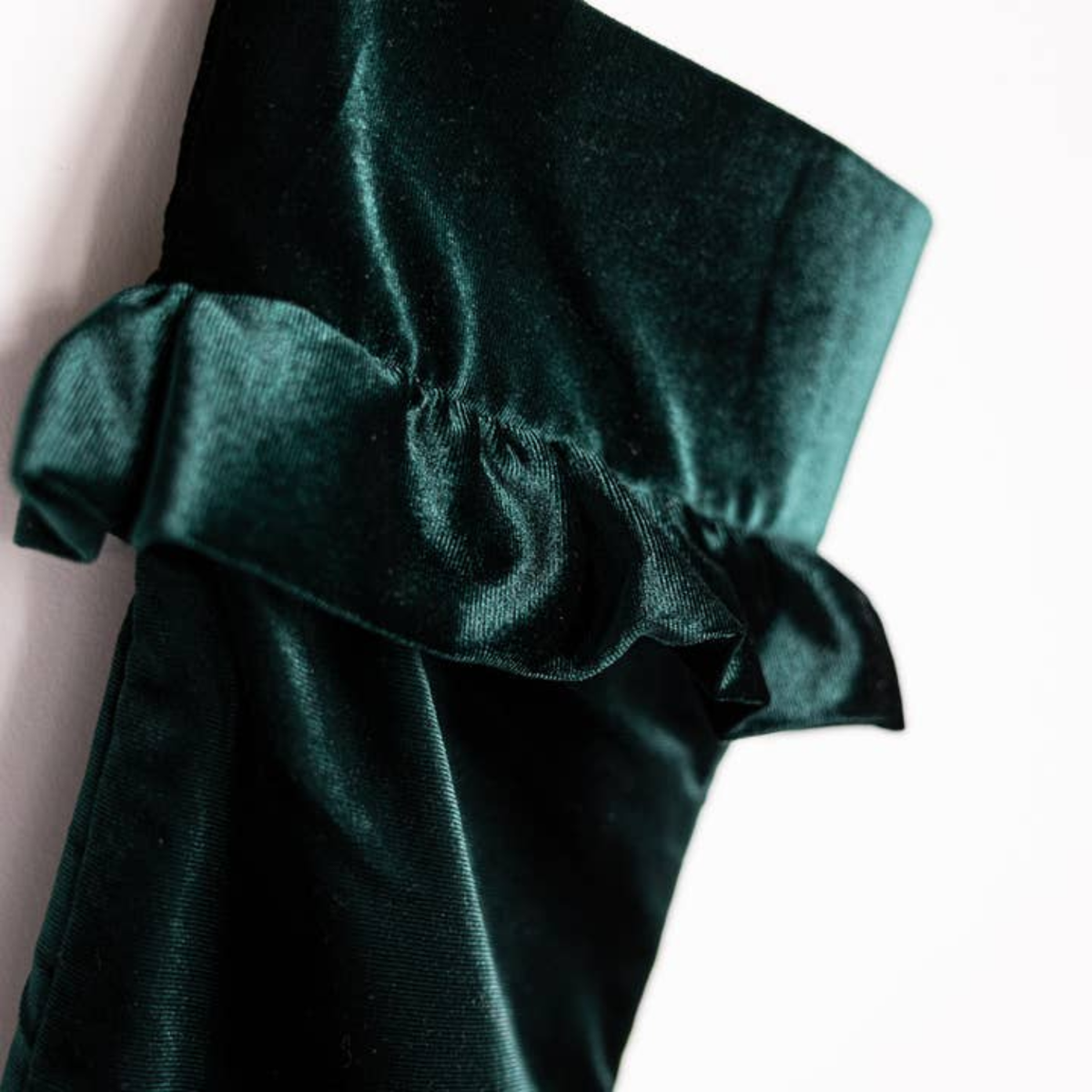 Evergreen Velvet Fringe Stocking