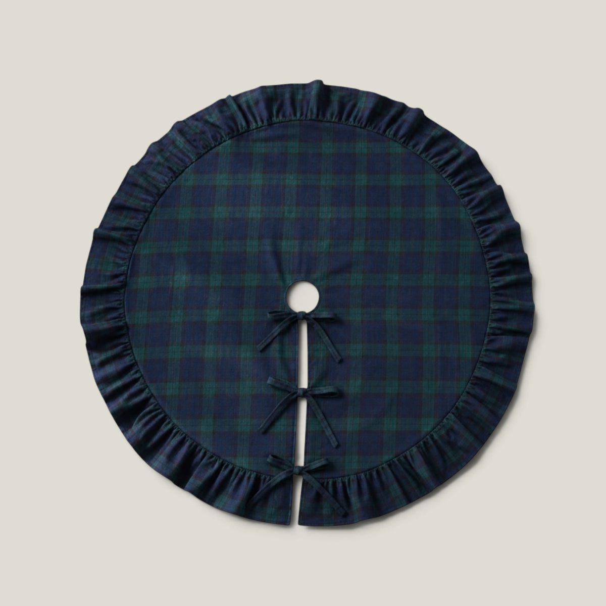 Tartan Plaid Green Holiday Tree Skirt