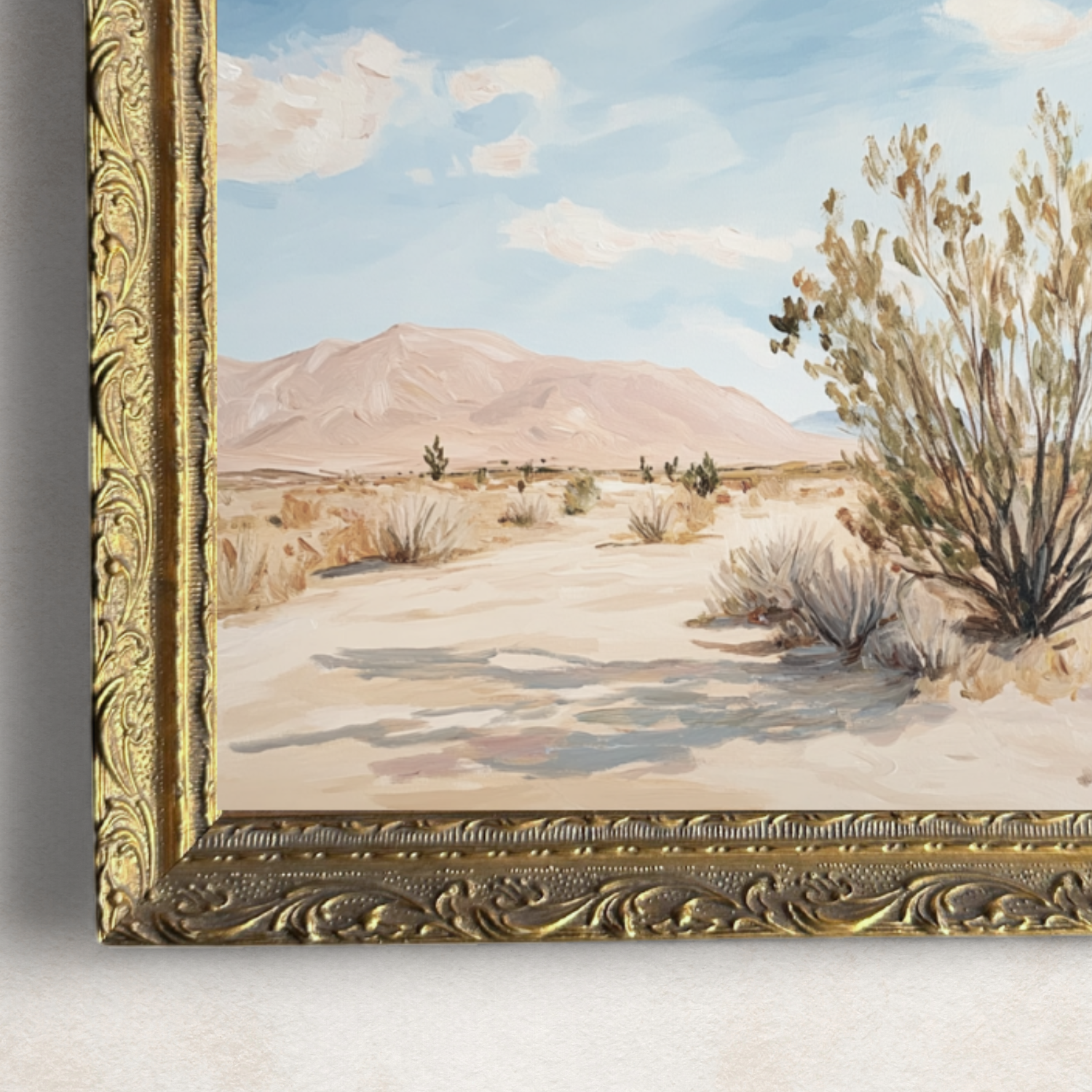 Soft Sandscape French Brass Framed Art