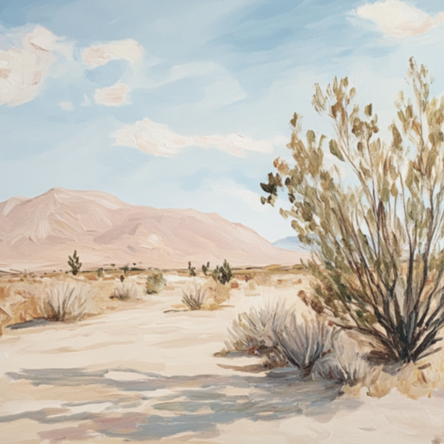 Soft Sandscape French Brass Framed Art