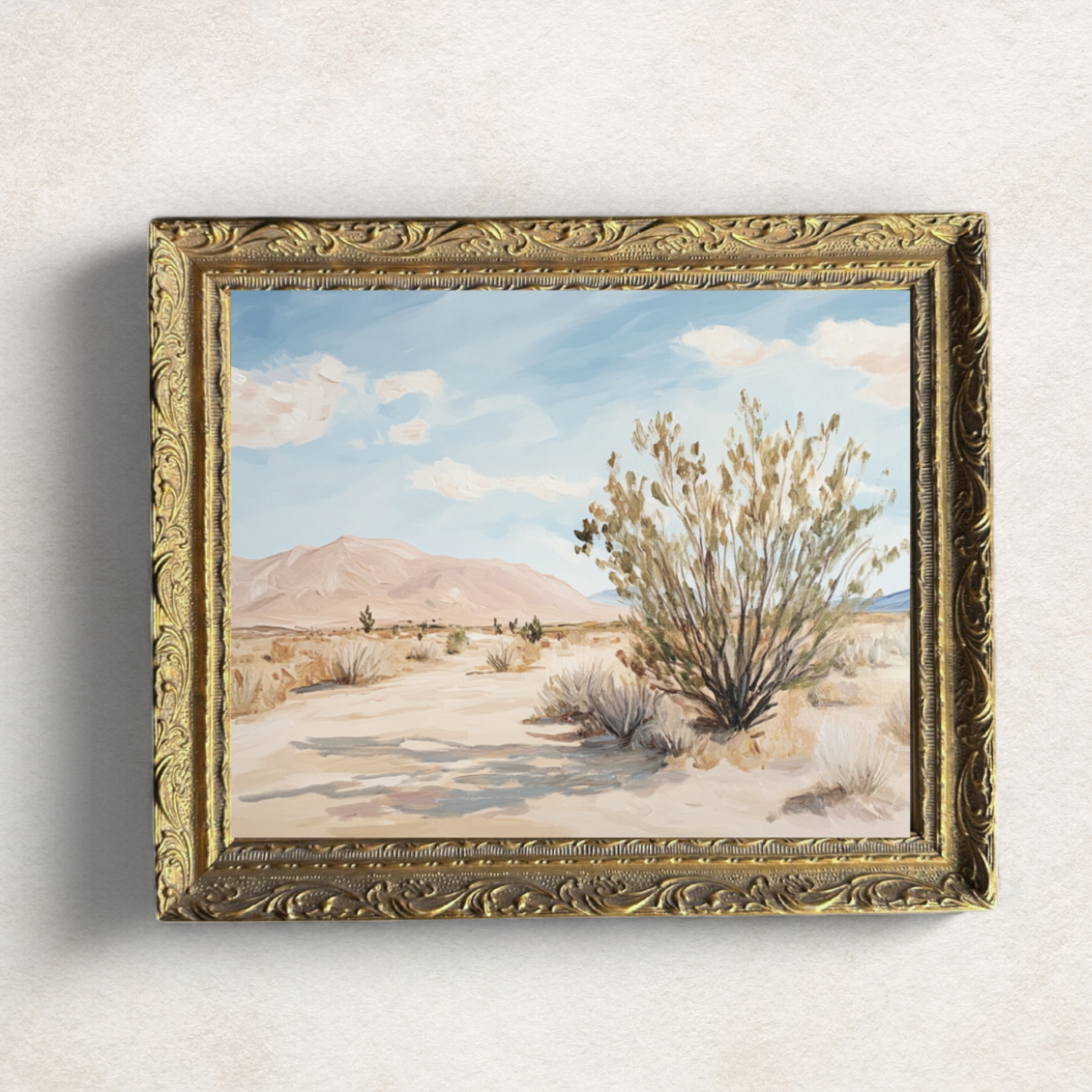 Soft Sandscape French Brass Framed Art