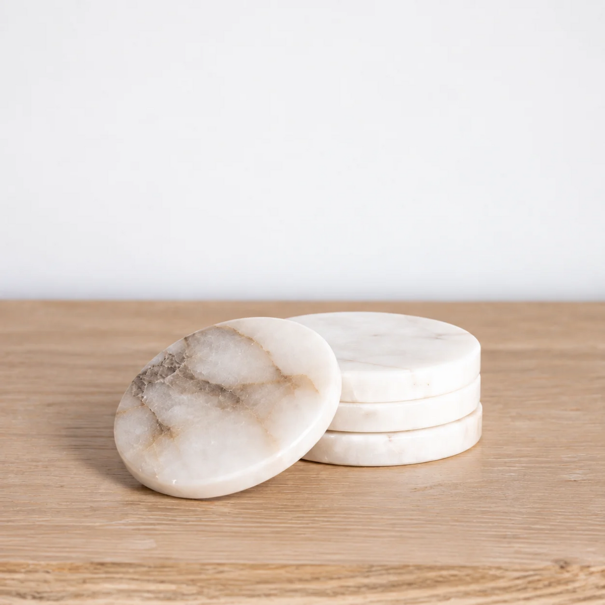 Alabaster Coasters (Set of 4)- White