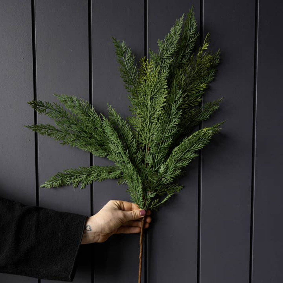 Artificial Real Touch 31" Cypress Green Leaf Stem