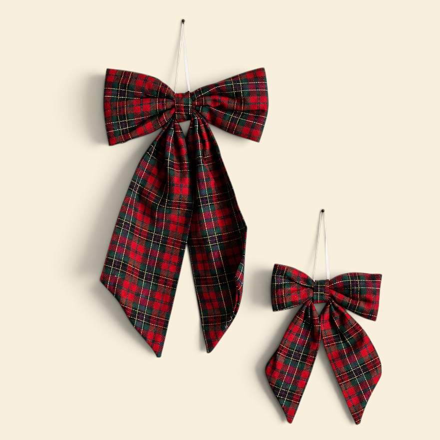 Pre-Lit 15ft Norfolk & Cypress Frosted Blue Berry Garland & Bow Set - Noel Plaid Red (9 Pieces)