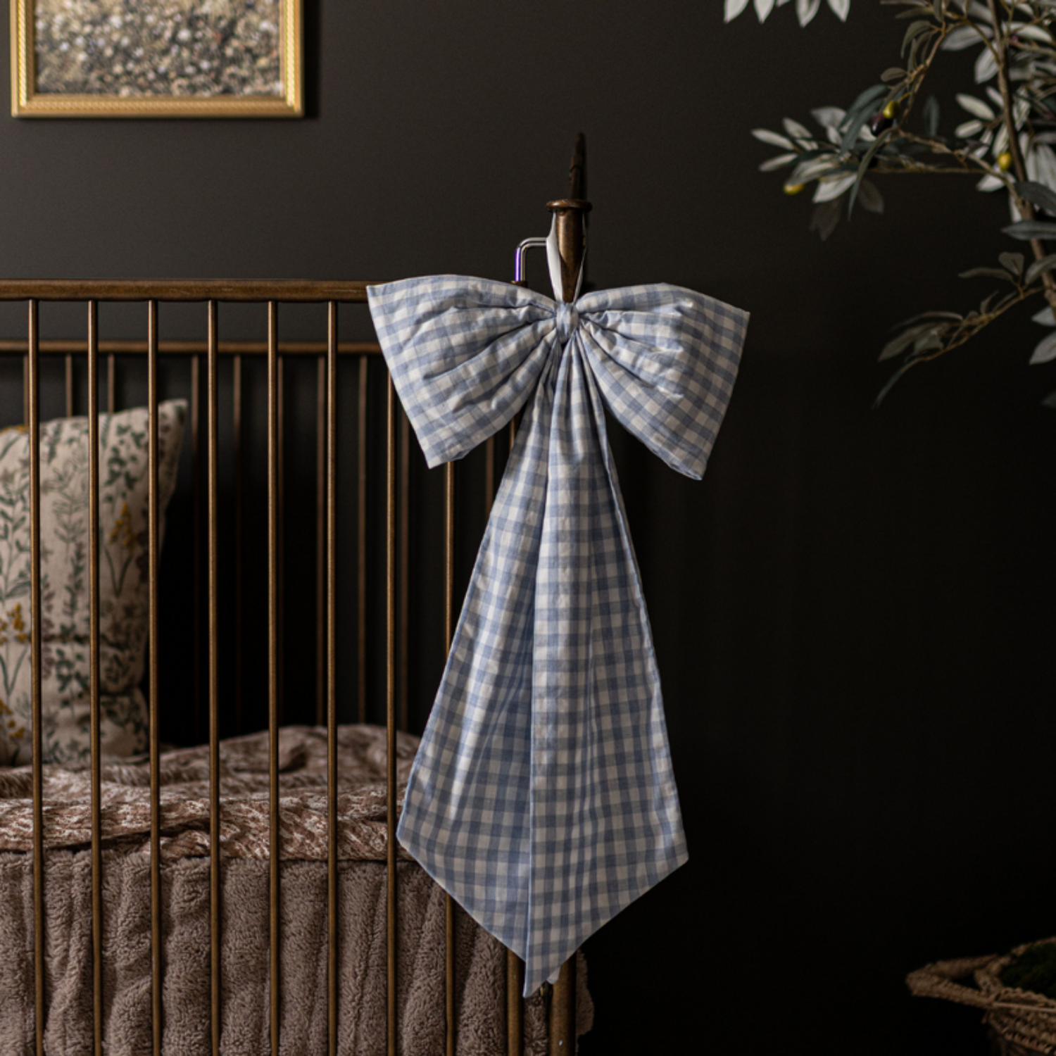 Blue Gingham Fabric Bows