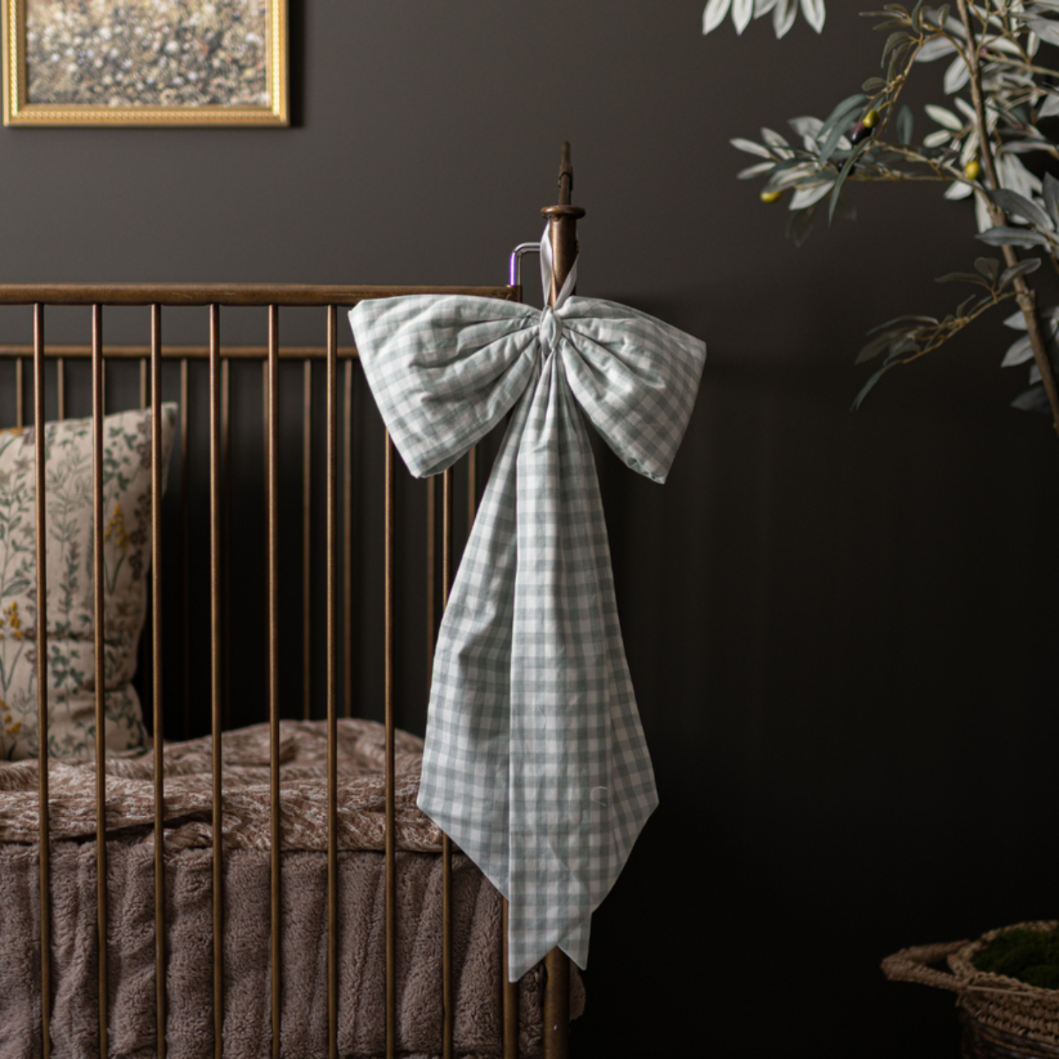 Green Gingham Fabric Bows