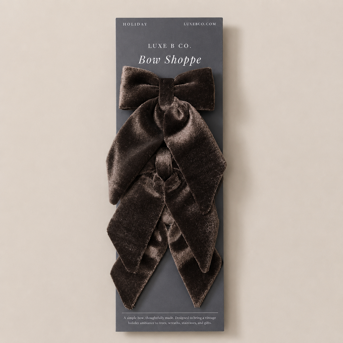 Mini Hot Cocoa Brown Velvet Bow (Set of 3)
