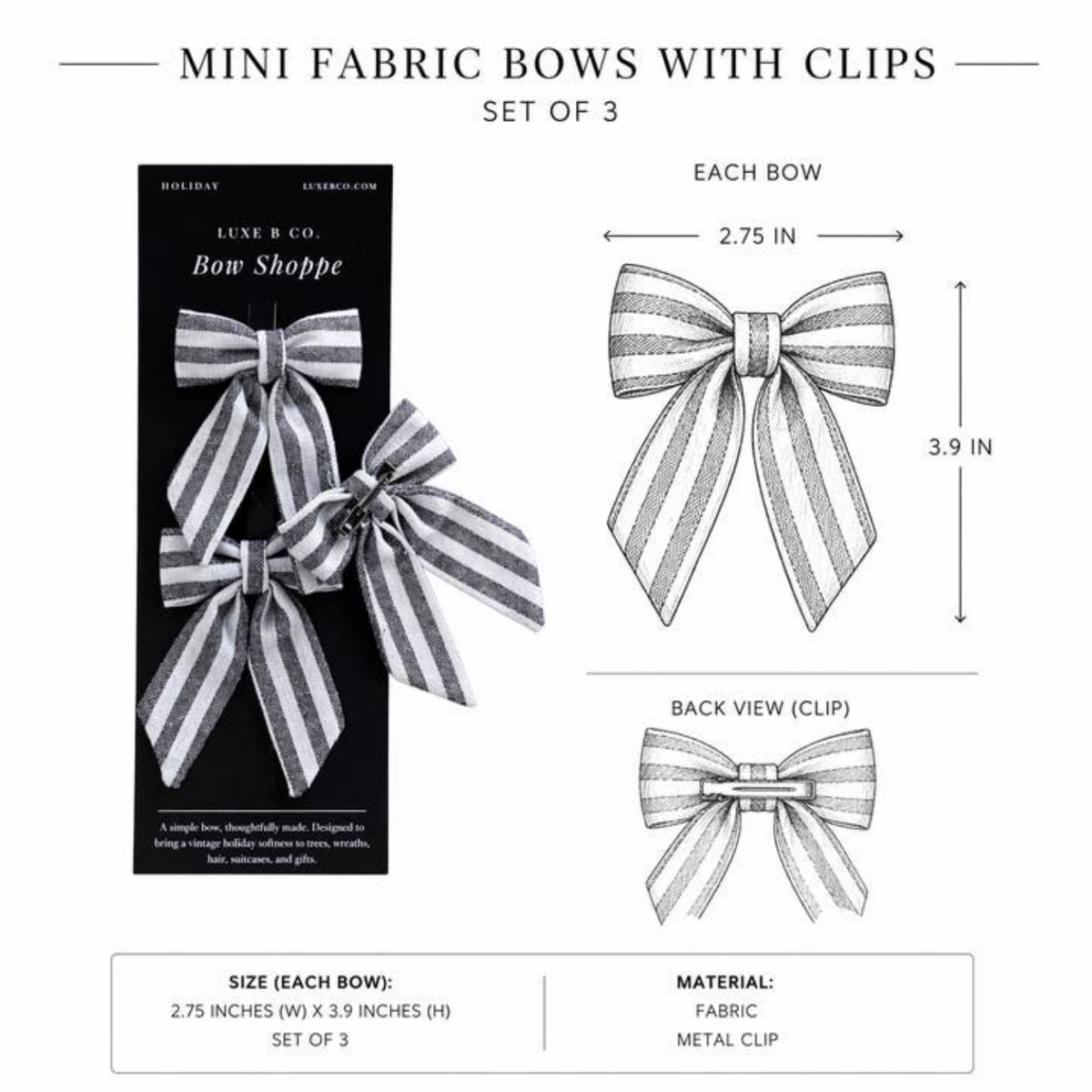 Mini Berry Velvet Bow (Set of 3)
