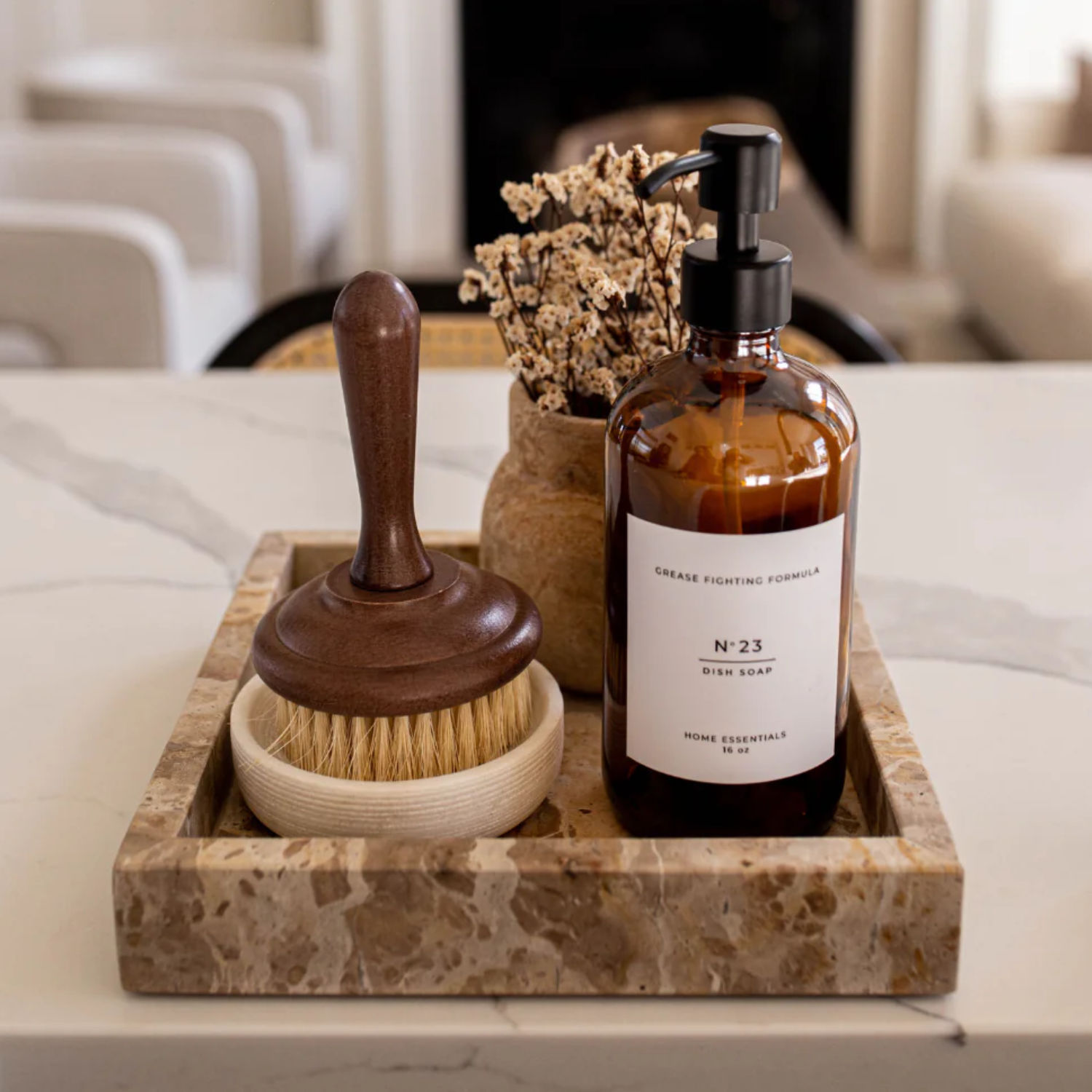 Chocolate Marble Square Tray