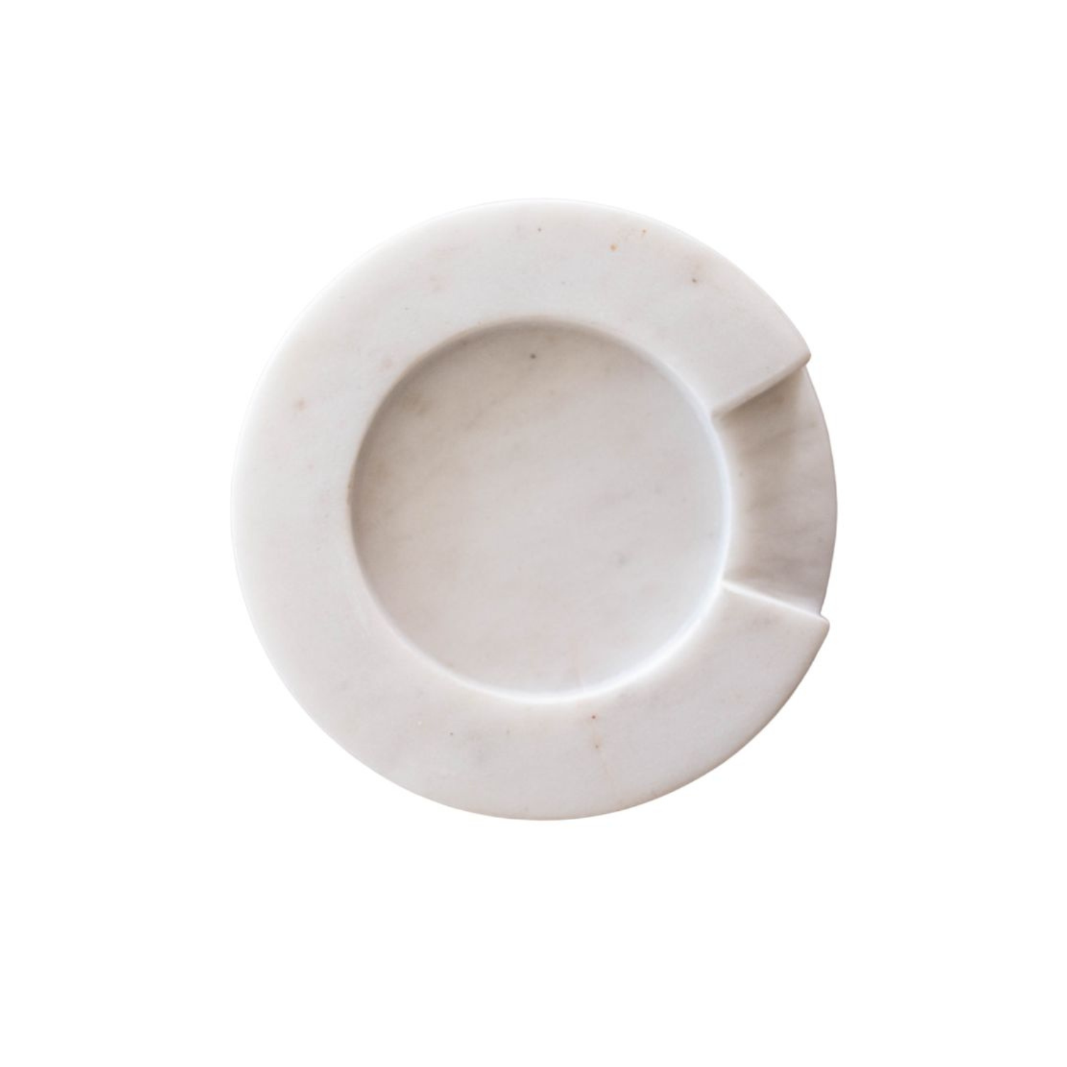 Round White Marble Spoon Rest
