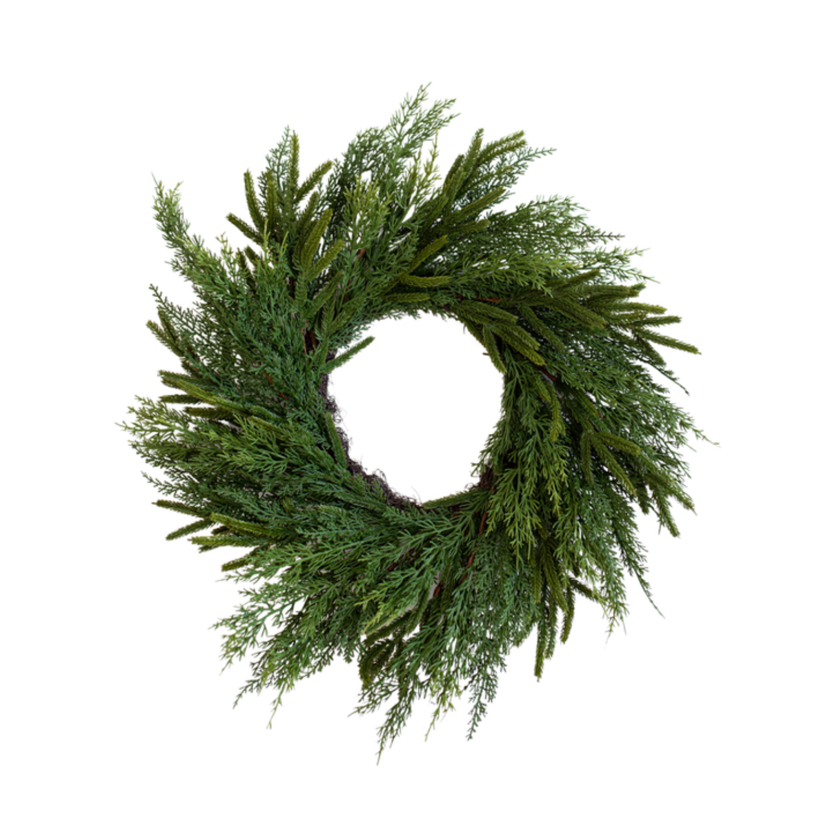 Artificial Norfolk & Cypress In/Out Real Touch 24" Wreath