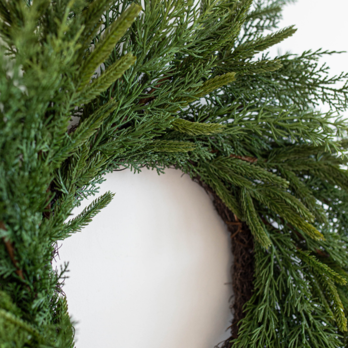 Artificial Norfolk & Cypress In/Out Real Touch 24" Wreath