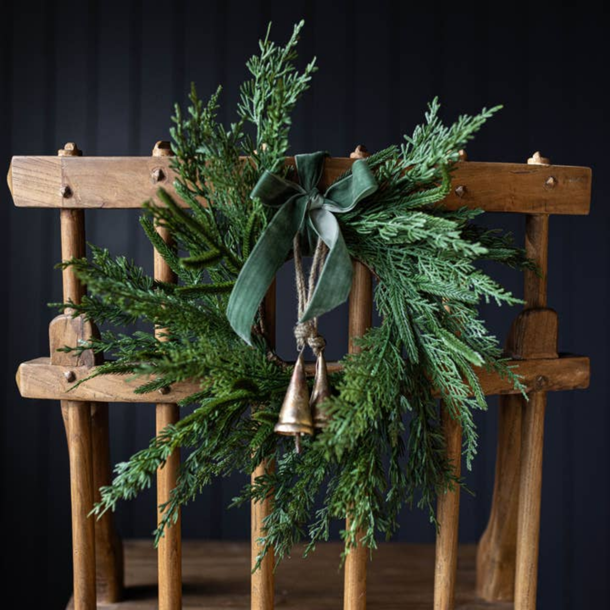Artificial 14" Real Touch Norfolk Cypress Green Wreath