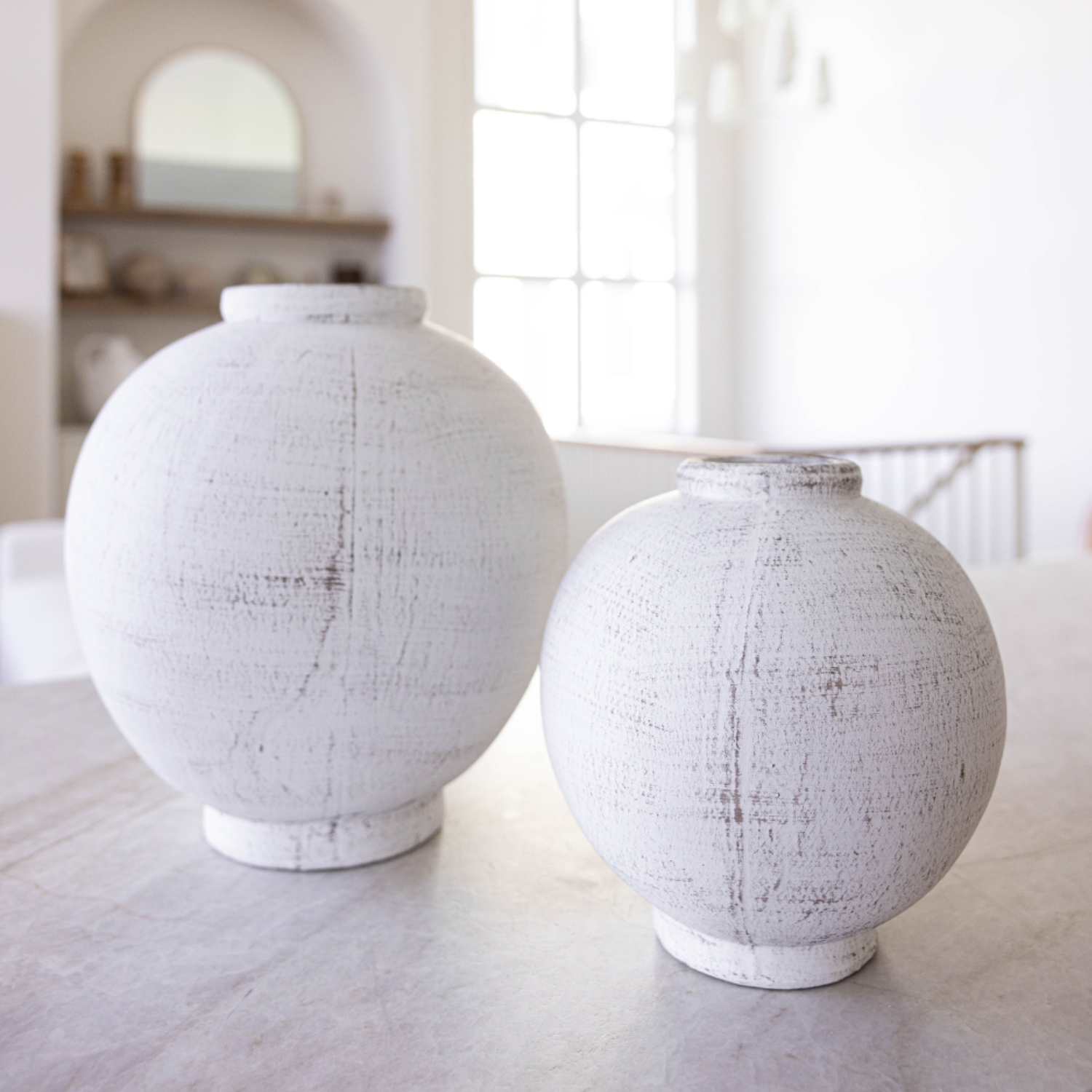 Chios White Orb Vase