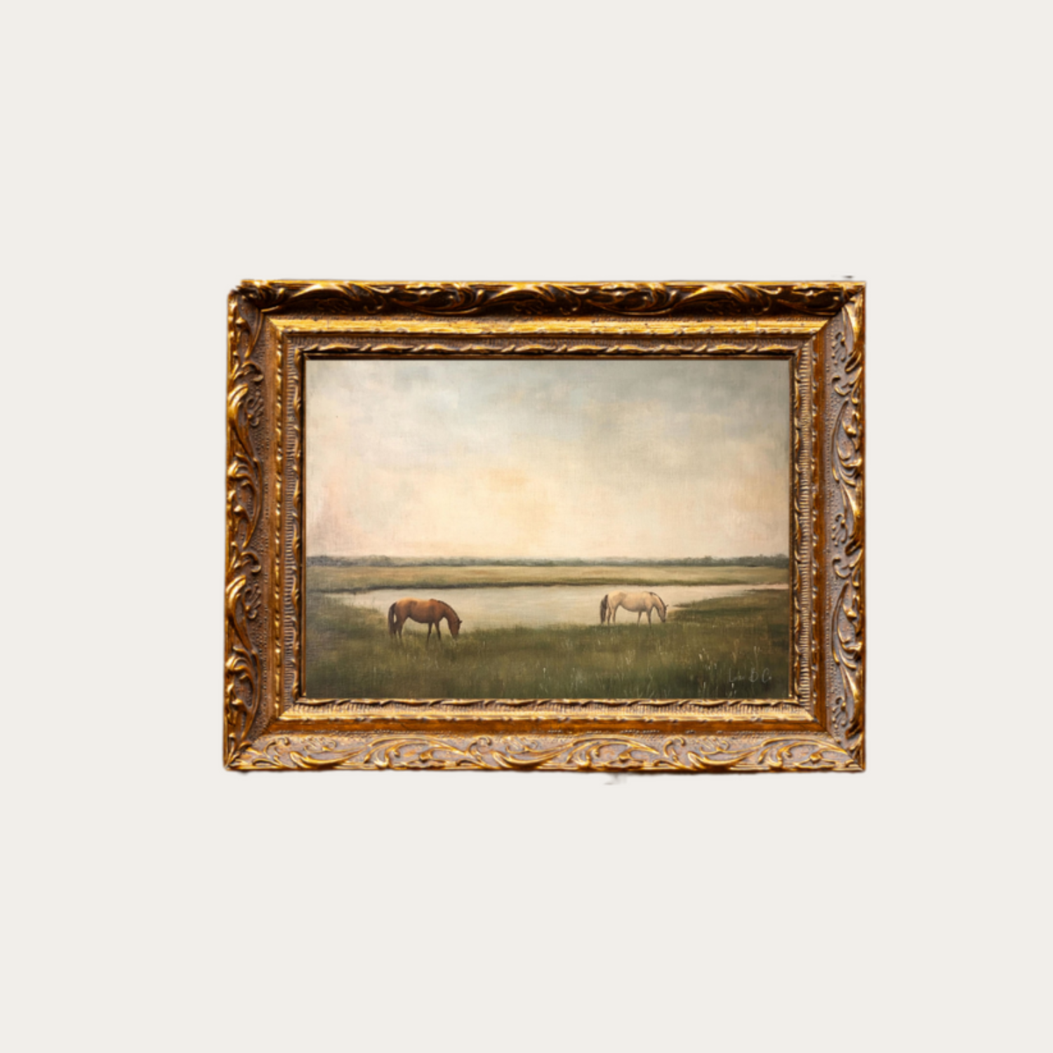 Horse Country French Brass Framed Wall Art