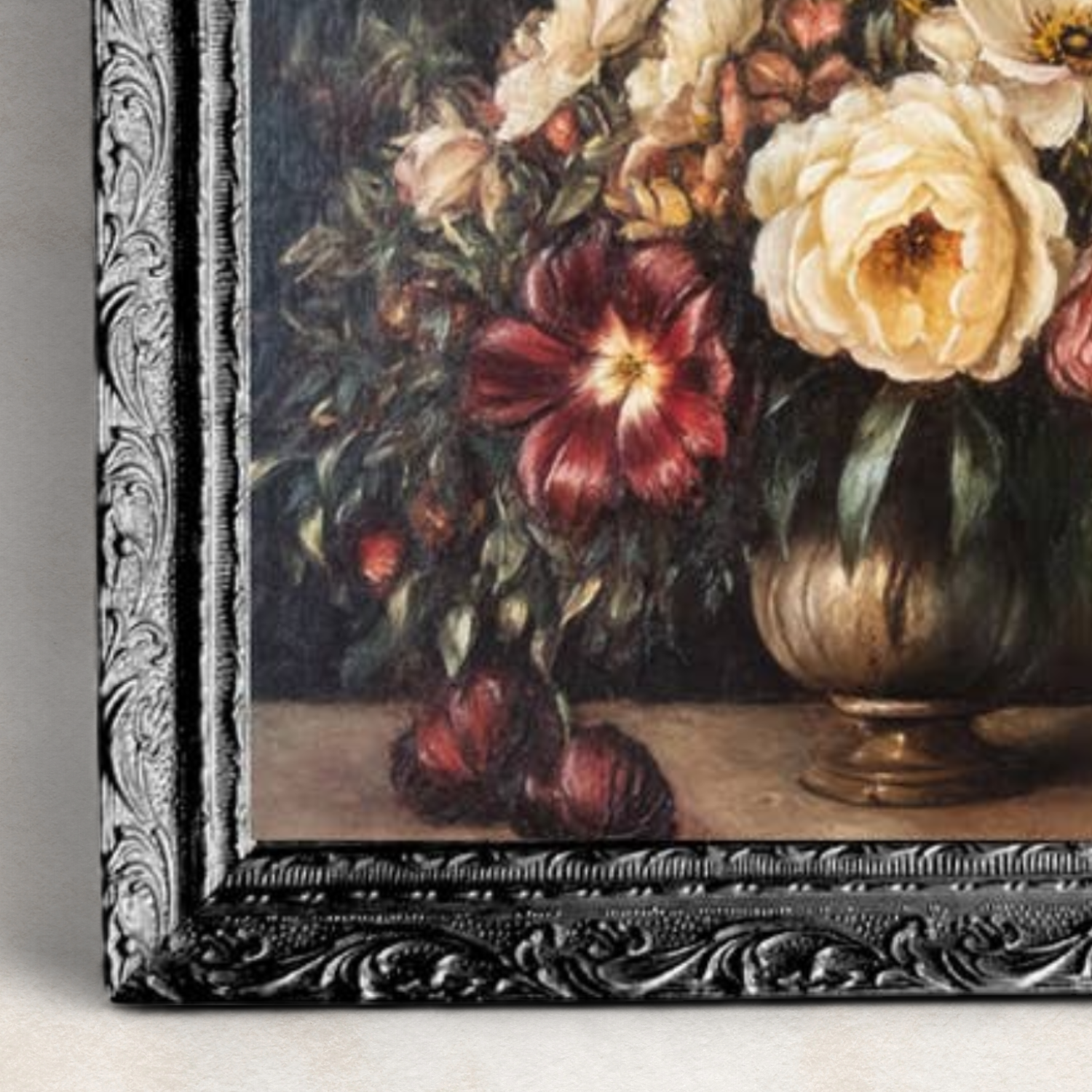 Dark Petal Charm Black Framed Wall Art