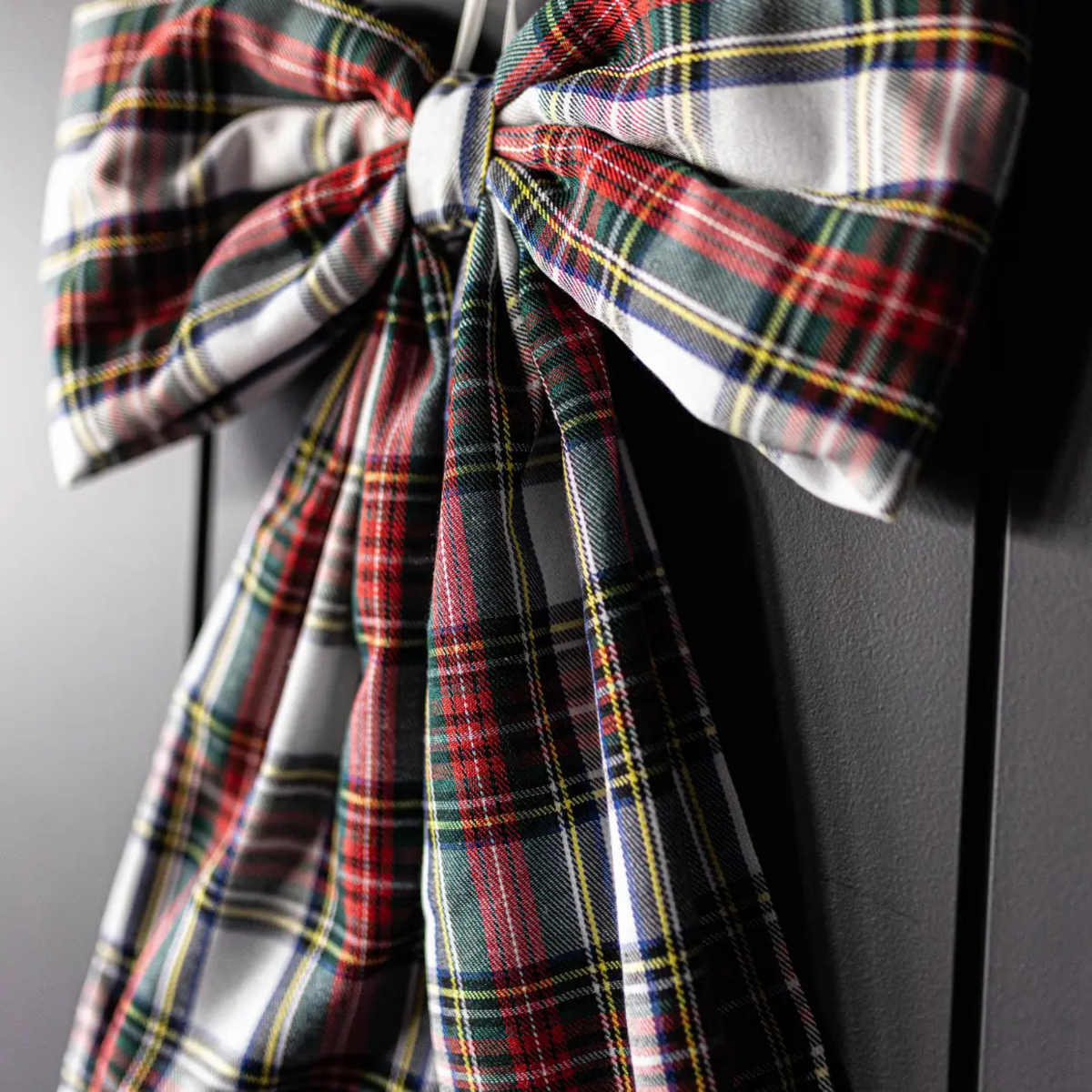 Festive Plaid Fabric Bows