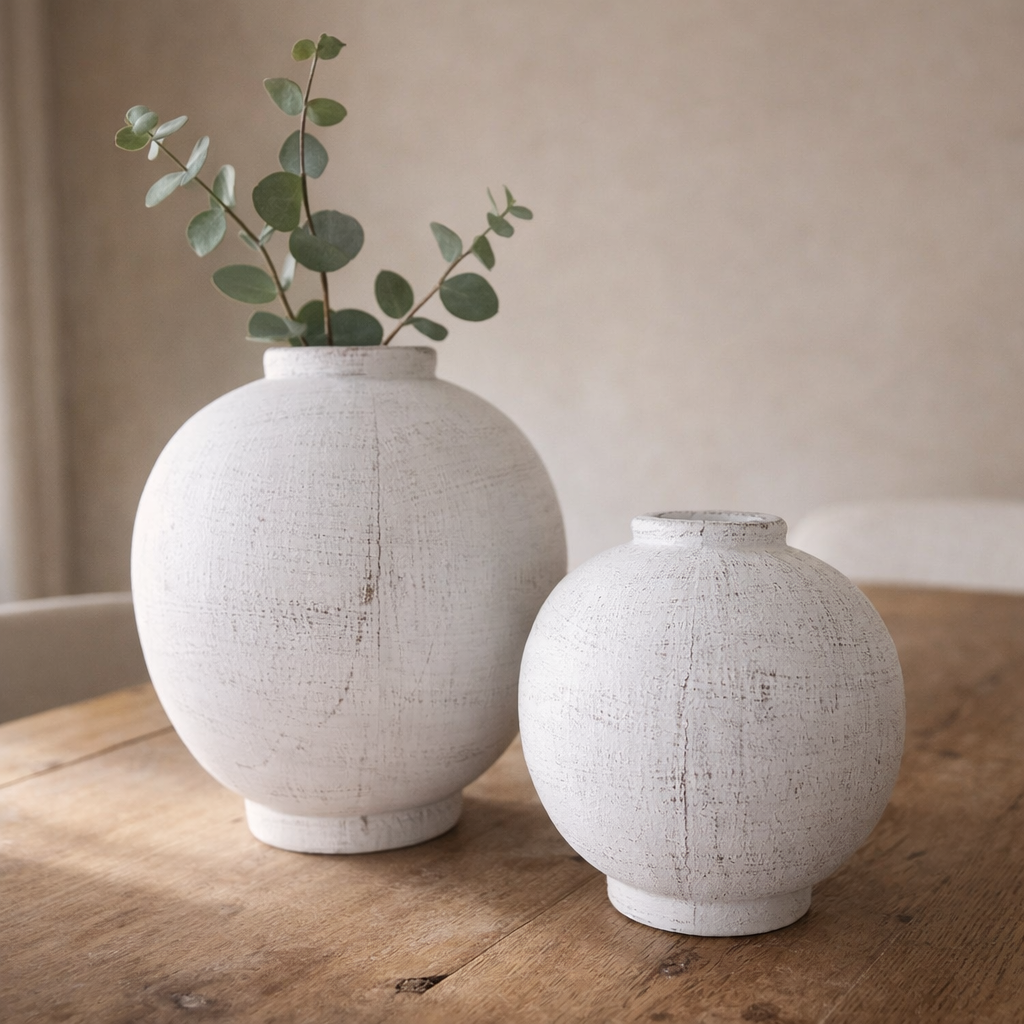 Chios White Orb Vase